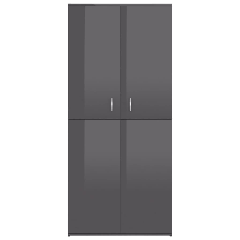 vidaXL Botník šedý s vysokým leskem 80 x 39 x 178 cm dřevotříska