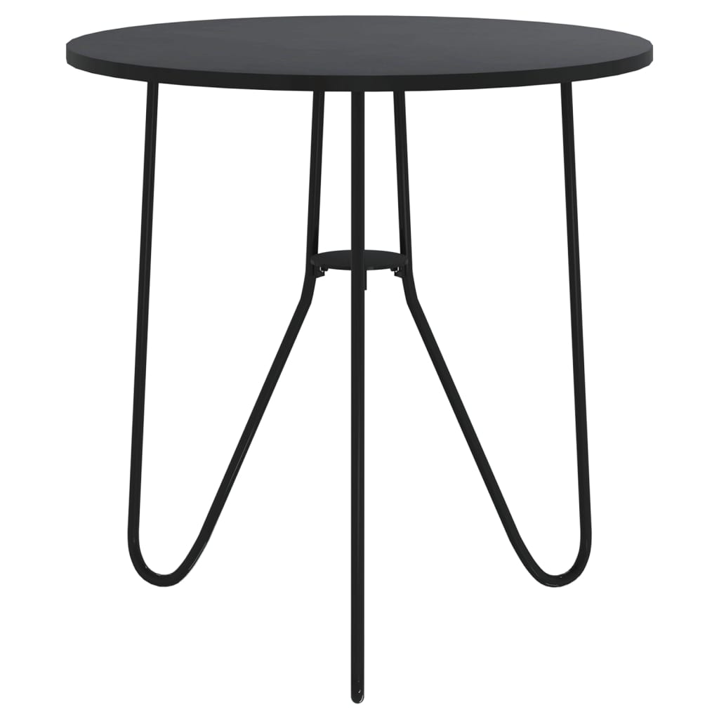 vidaXL Čajový stolek černý 48 cm MDF a železo