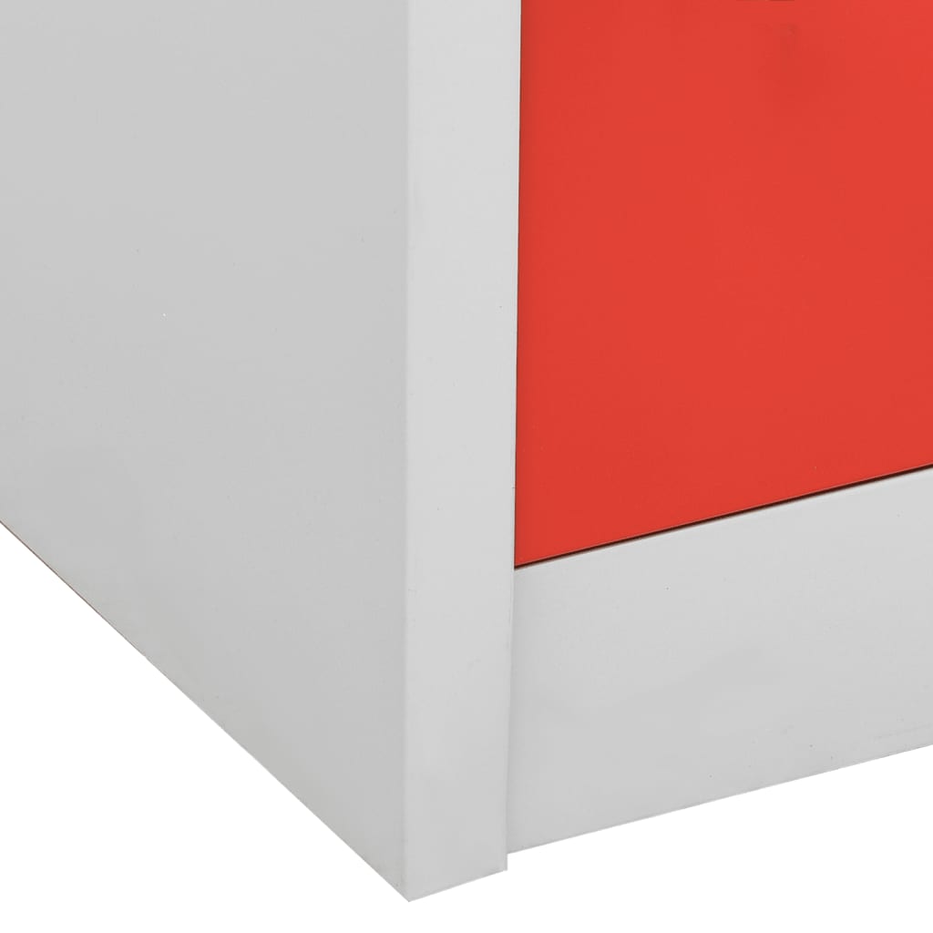 vidaXL Uzamykatelné skříně 2 ks světle šedé a červené 90x45x92,5 cm