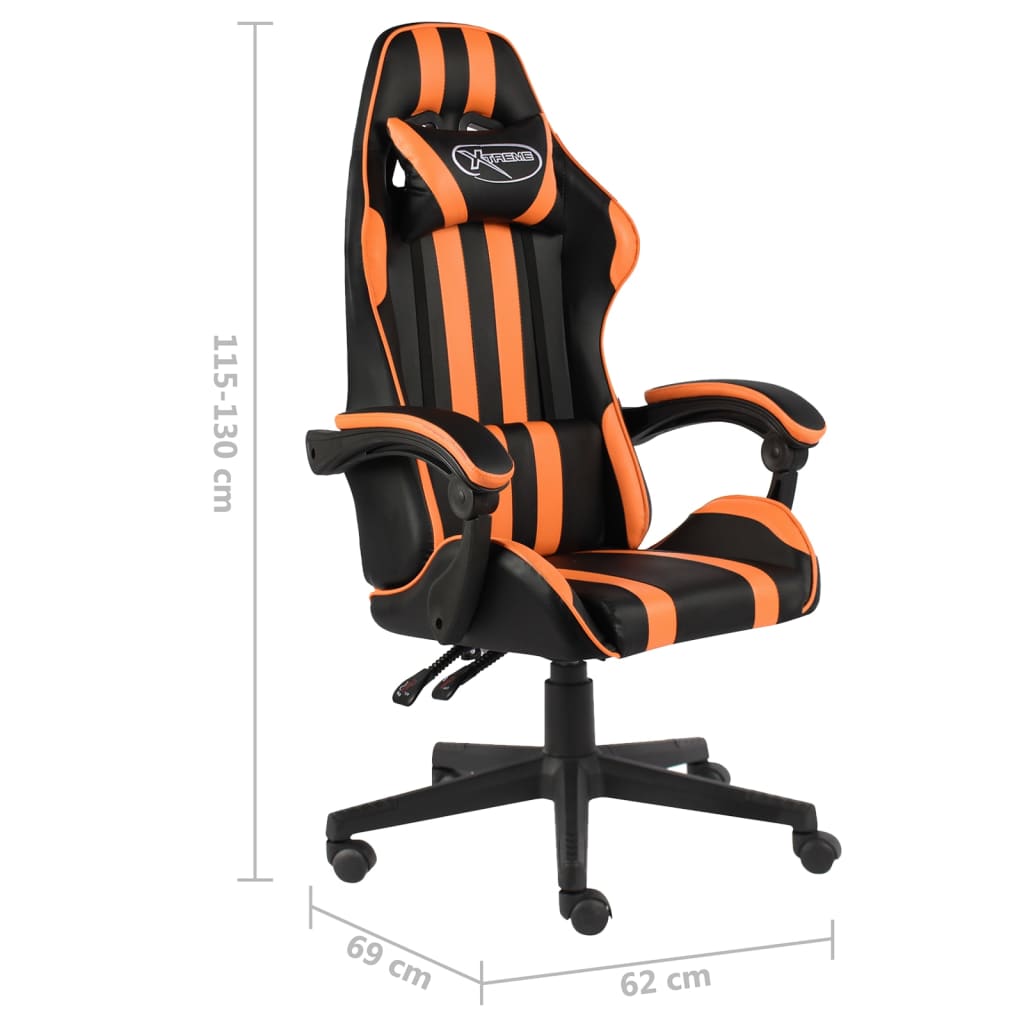 vidaXL Herní židle černo-oranžová umělá kůže