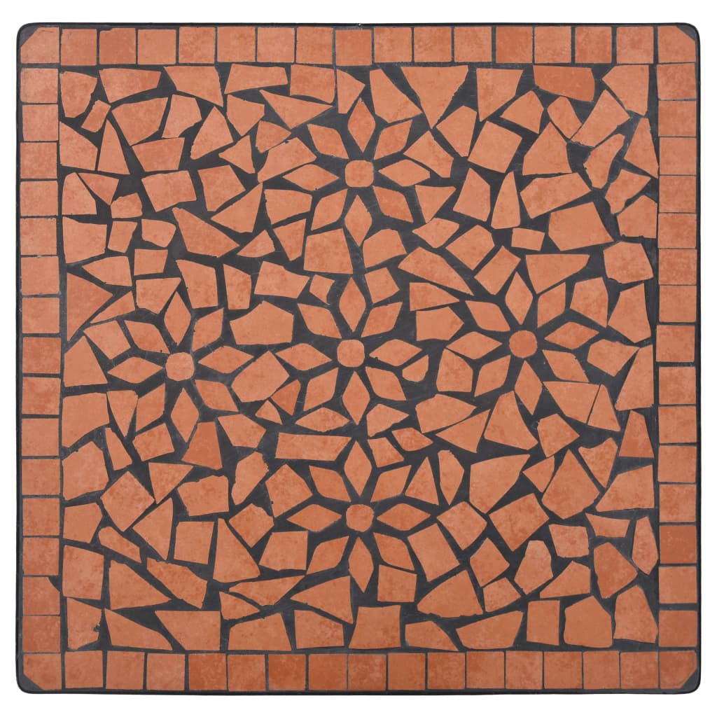 vidaXL 3dílný mozaikový bistro set keramický terakotový