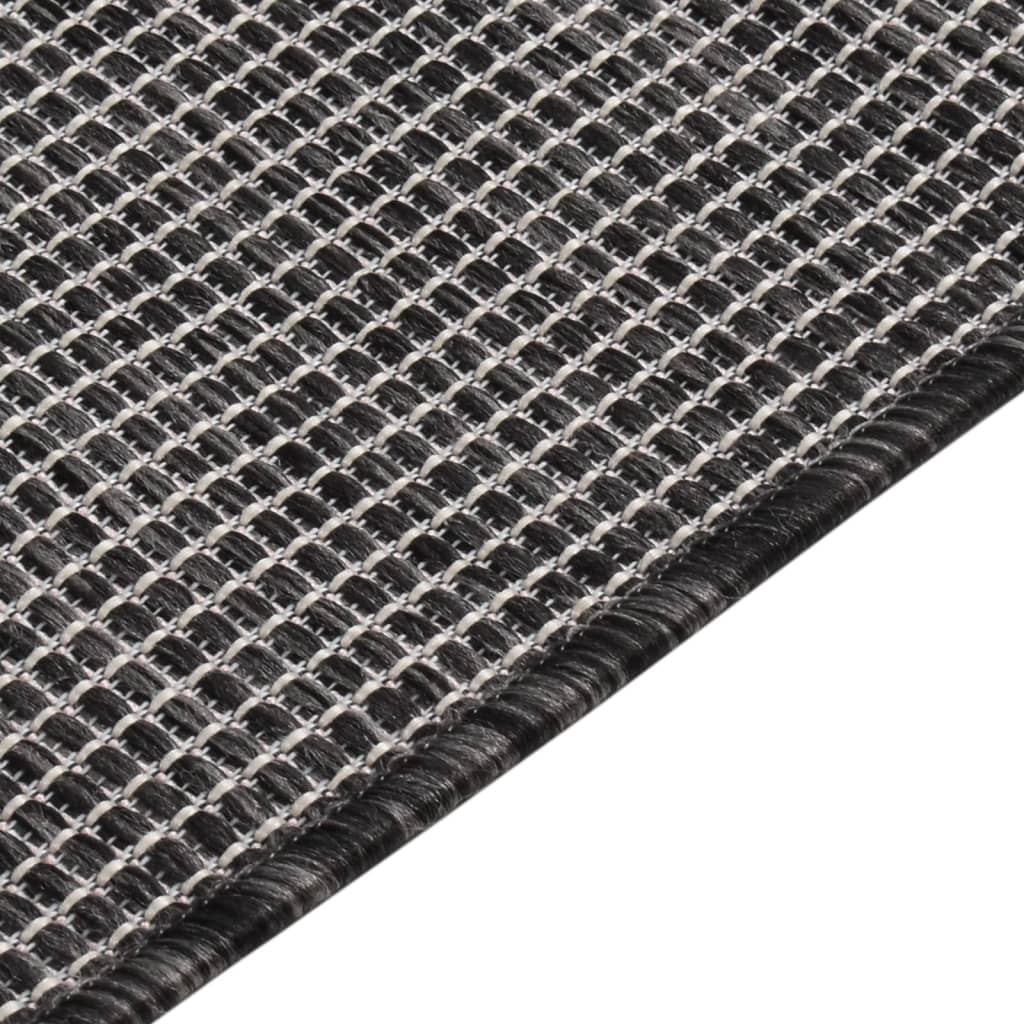 vidaXL Venkovní hladce tkaný koberec 120x170 cm šedá