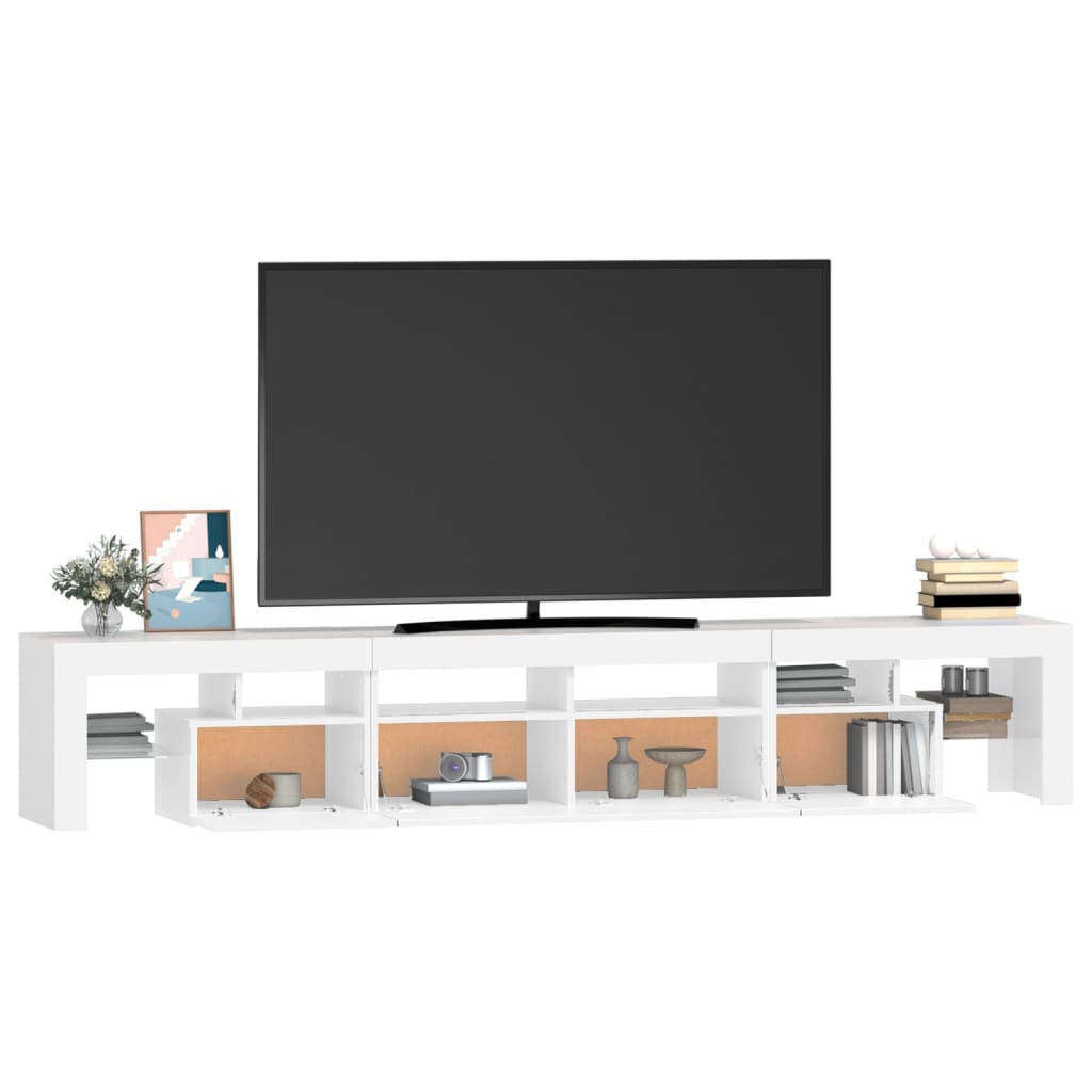 vidaXL TV skříňka s LED osvětlením bílá 230x36,5x40 cm