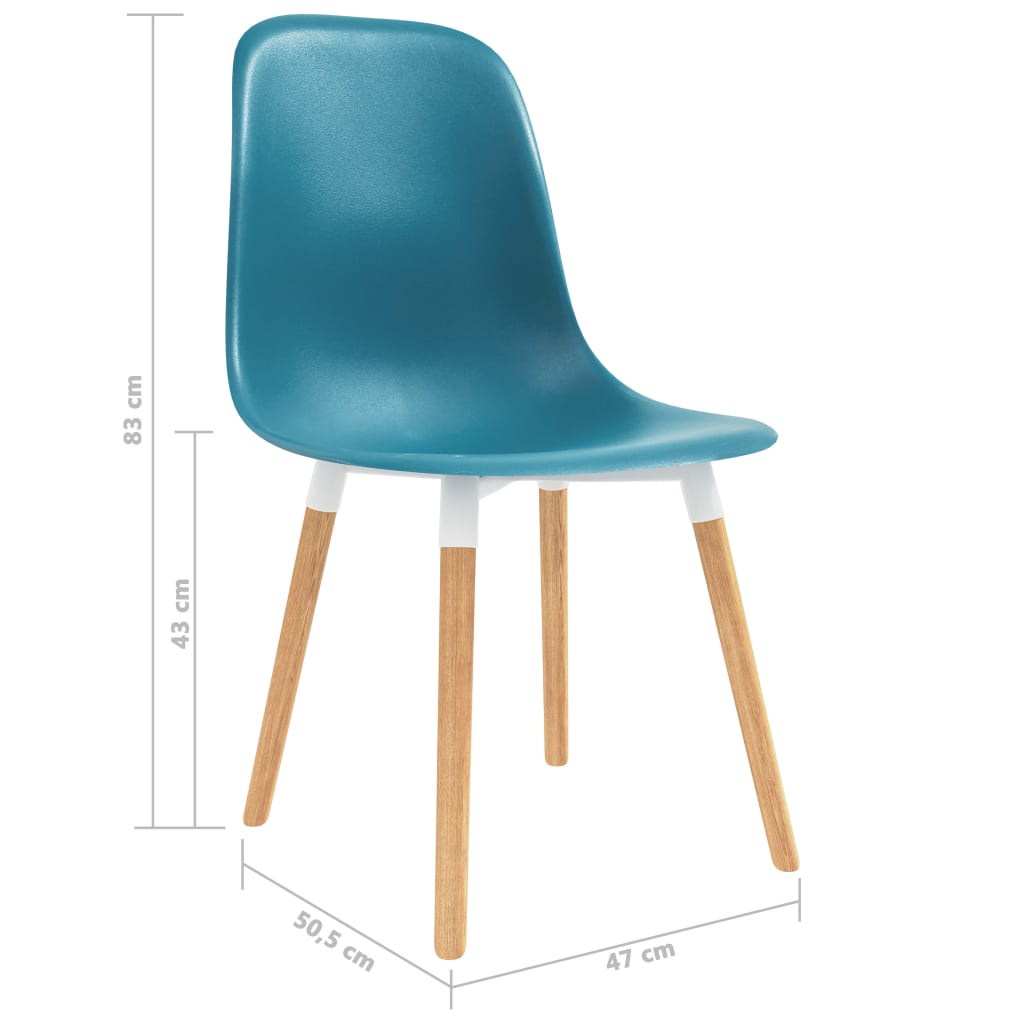 vidaXL Jídelní židle 2 ks tyrkysové plast