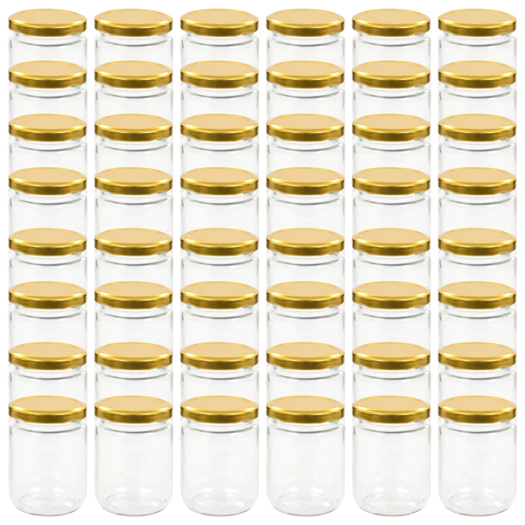 vidaXL Zavařovací sklenice se zlatými víčky 48 ks 230 ml