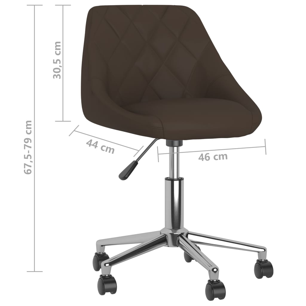 vidaXL Otočná kancelářská židle hnědá umělá kůže