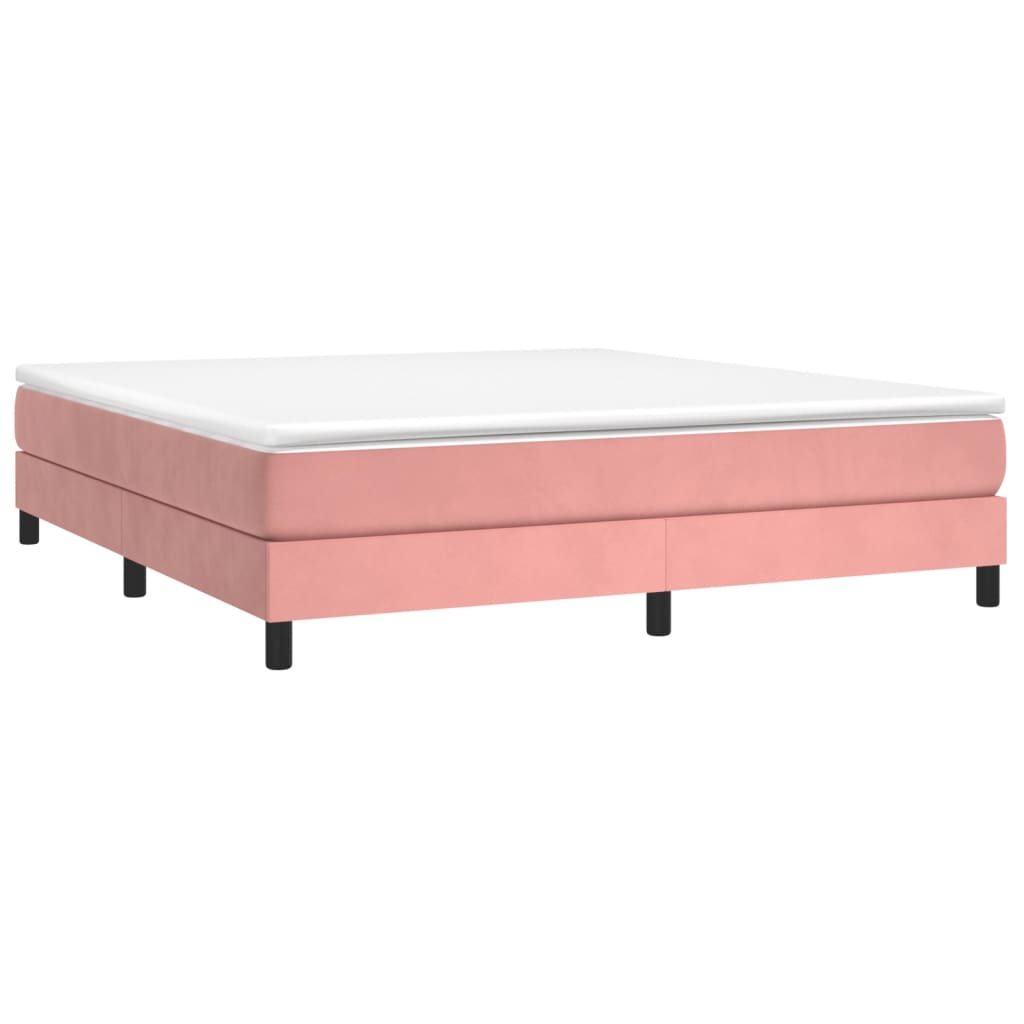 vidaXL Box spring postel růžová 160 x 200 cm samet