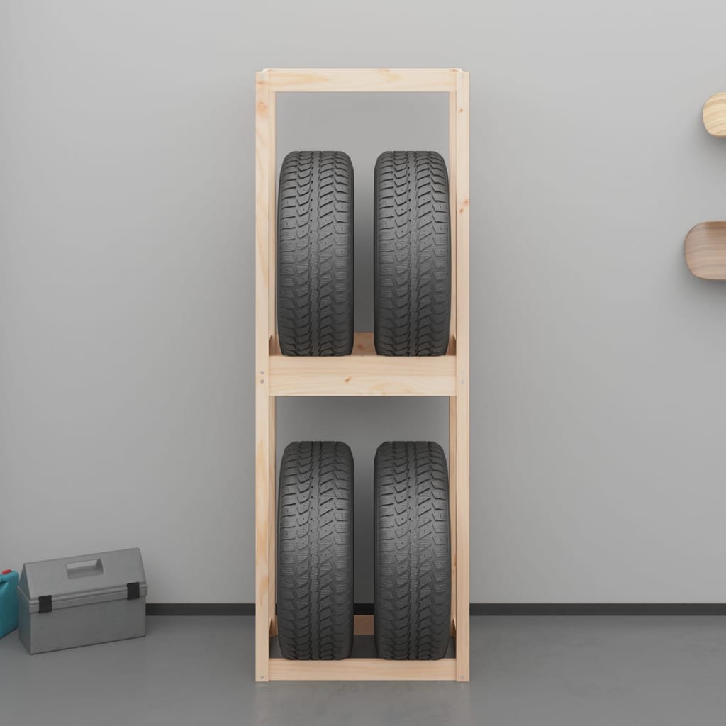 vidaXL Stojan na pneumatiky 63 x 40 x 180 cm masivní borové dřevo