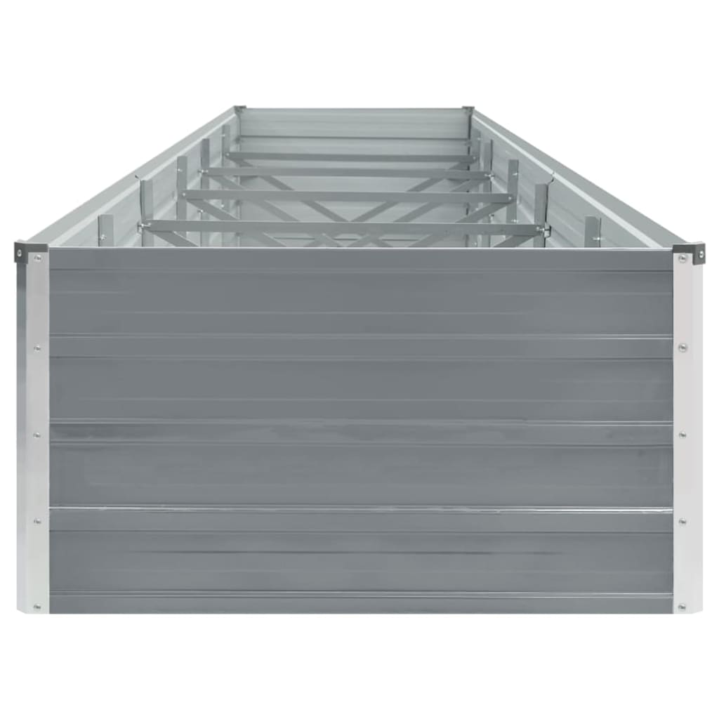 vidaXL Vyvýšený záhon pozinkovaná ocel 480 x 80 x 45 cm šedý