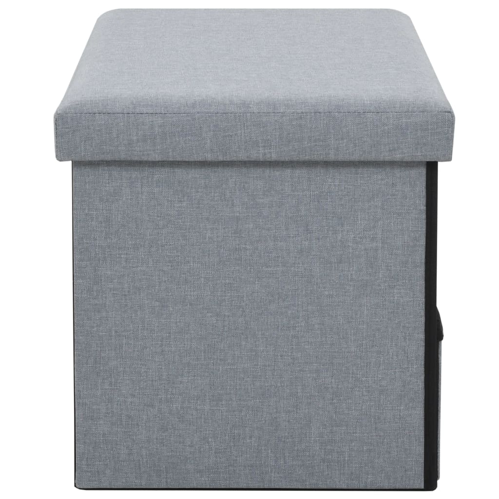 vidaXL Skládací úložná lavice umělý len 76 x 38 x38 cm světle šedá