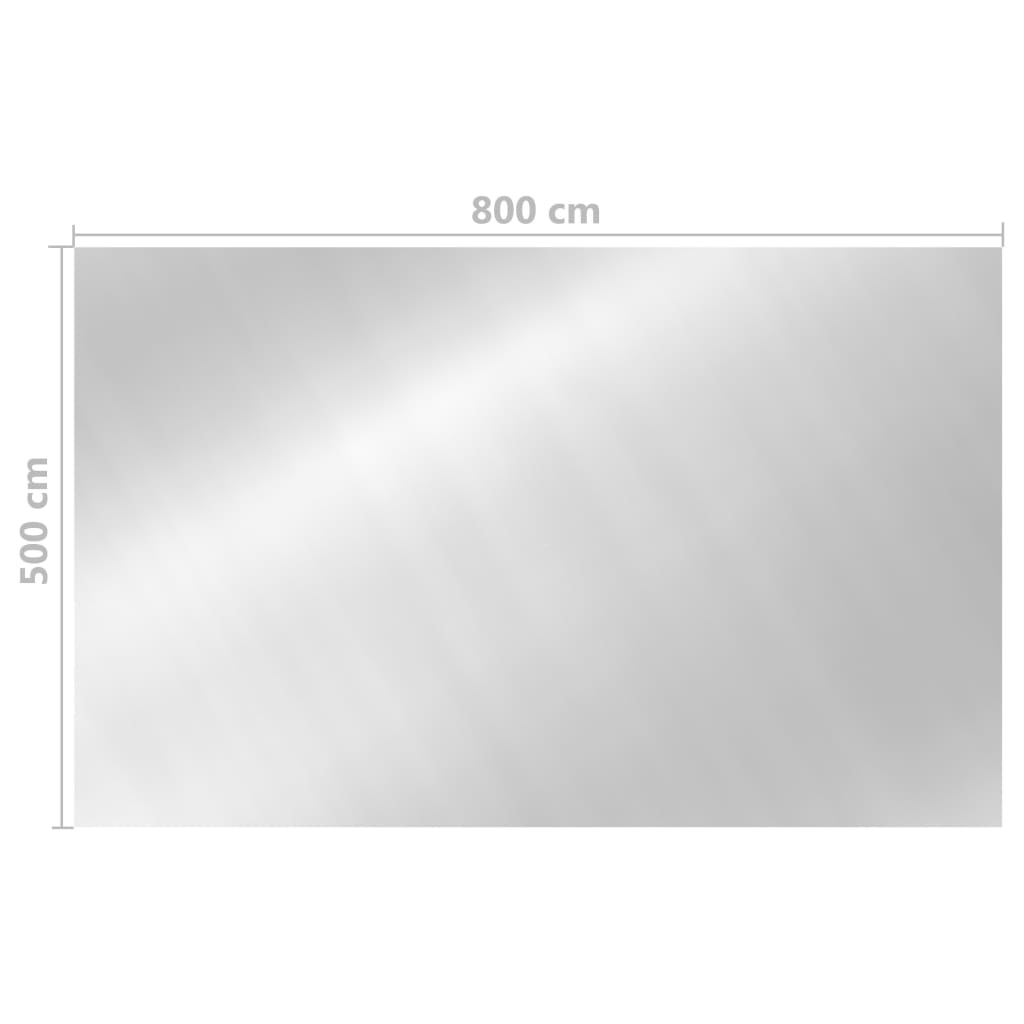 vidaXL Obdélníkový kryt na bazén 800 x 500 cm PE stříbrný