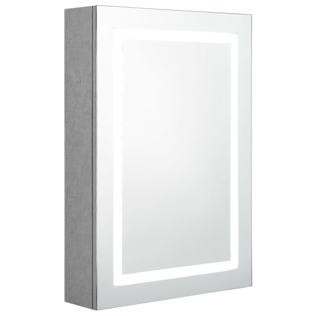 vidaXL LED koupelnová skříňka se zrcadlem betonově šedá 50x13x70 cm
