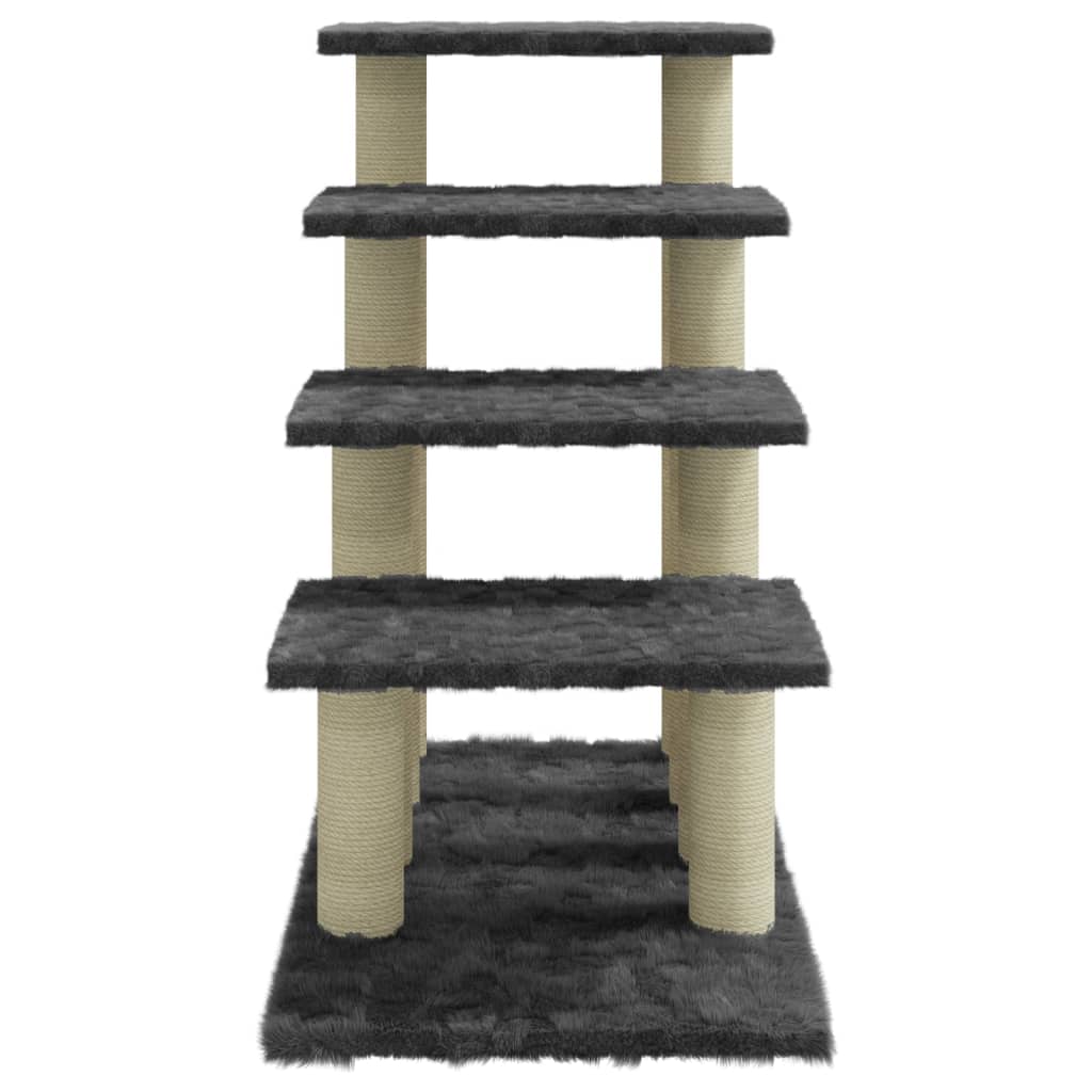 vidaXL Škrabadlo pro kočky se sisalovými sloupky tmavě šedé 63 cm