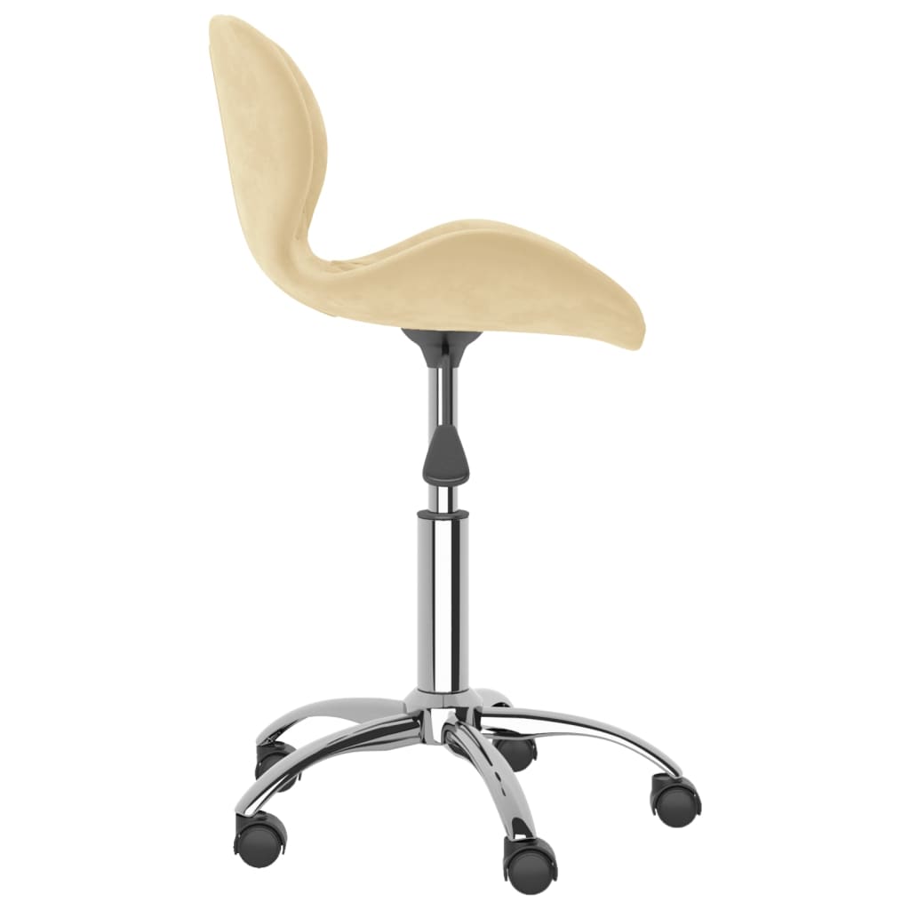 vidaXL Otočná kancelářská židle krémová samet