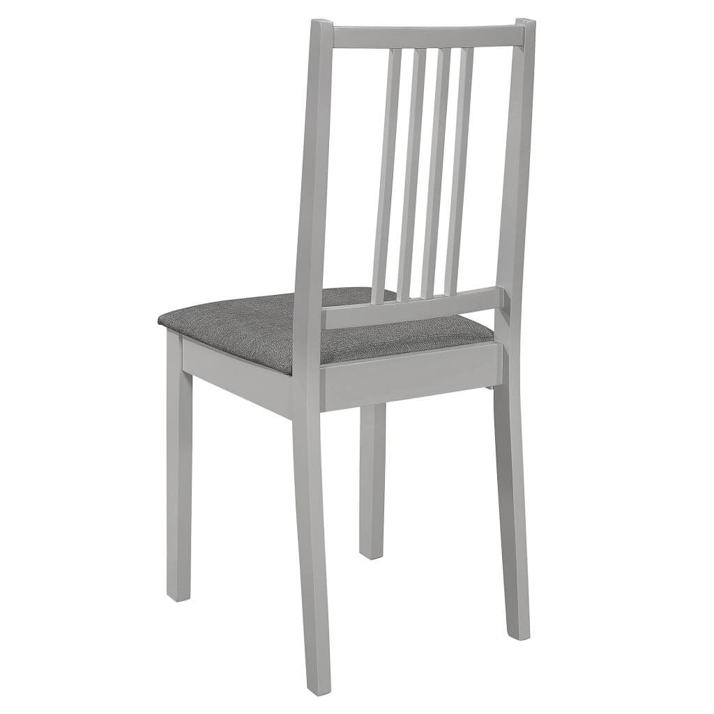 vidaXL Jídelní židle s poduškami 4 ks šedé masivní dřevo