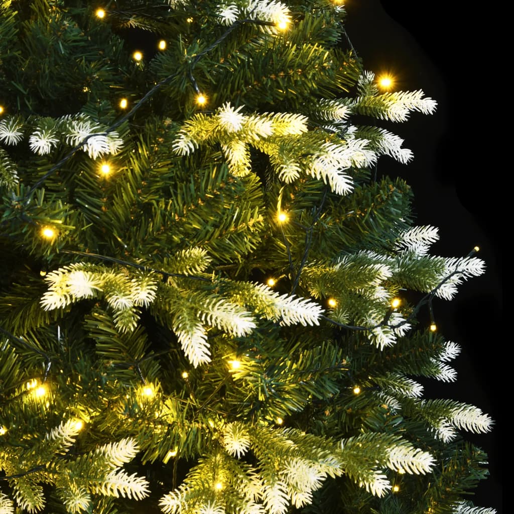 vidaXL Umělý sklápěcí vánoční stromek s 300 LED zasněžený 180 cm