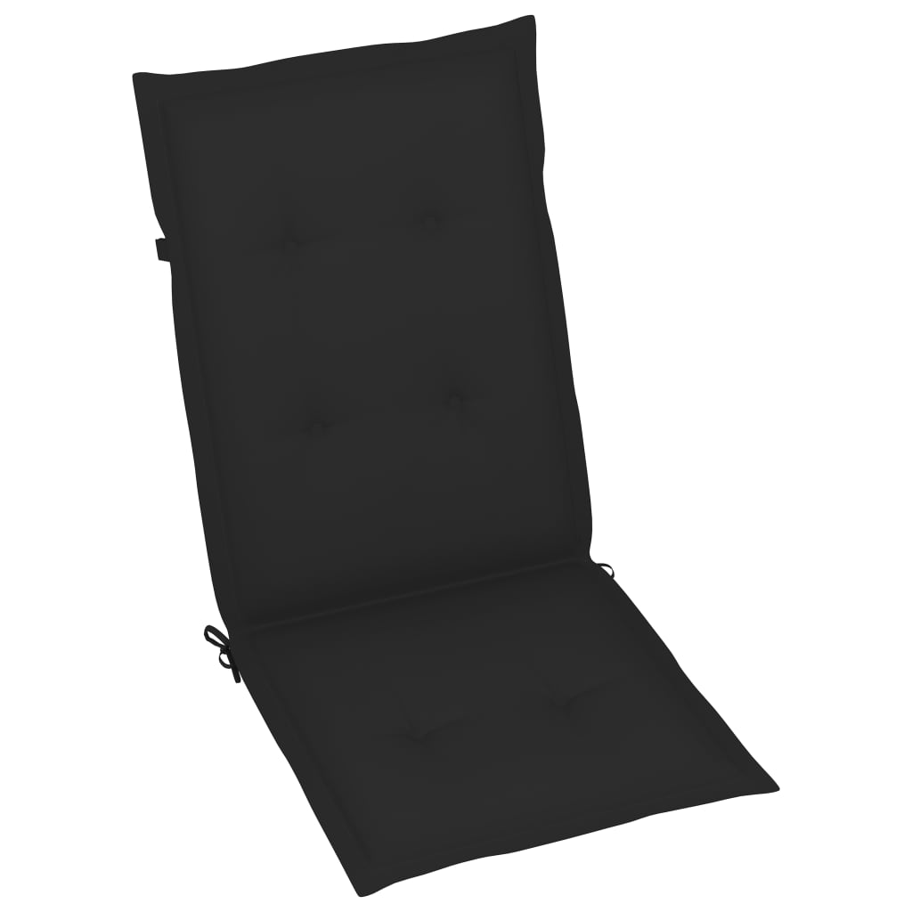 vidaXL Zahradní židle 6 ks černé podušky masivní teak