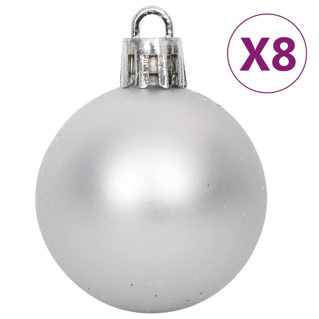 vidaXL 108dílná sada vánočních ozdob stříbrná a bílá