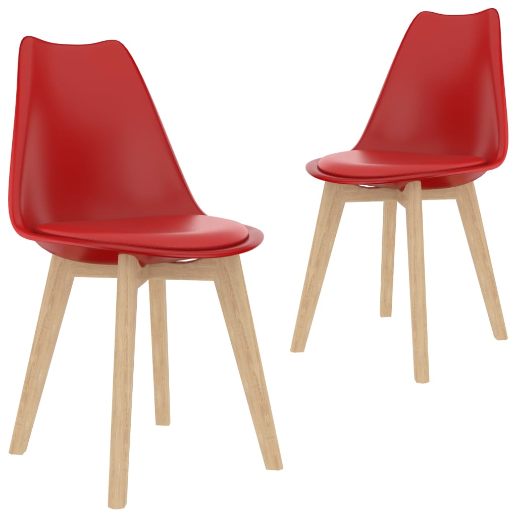 vidaXL Jídelní židle 2 ks červené plast
