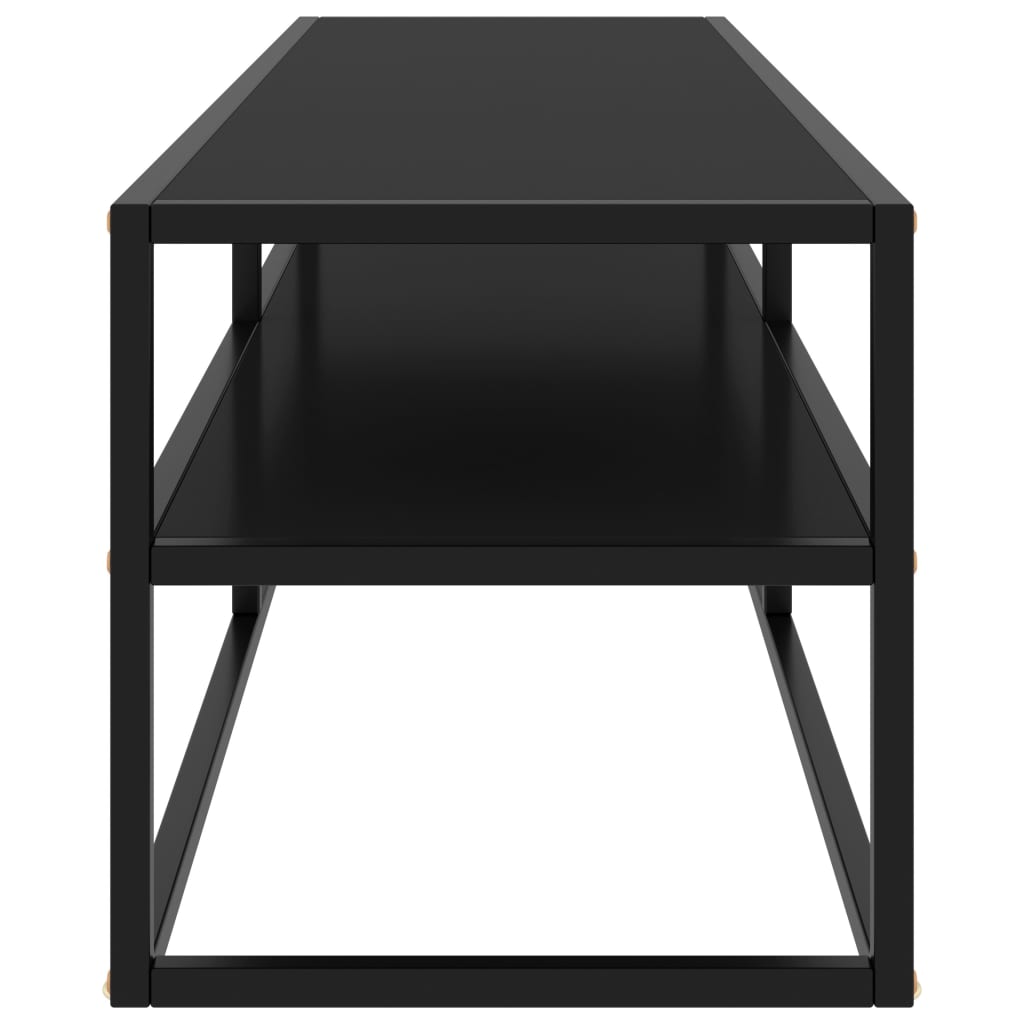 vidaXL TV stolek černý s černým sklem 140 x 40 x 40 cm
