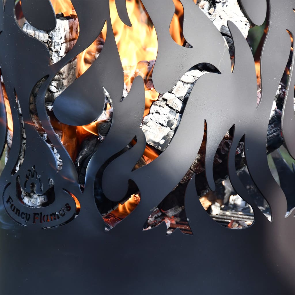 Esschert Design Vysoký koš na oheň Flames uhlíková ocel černý FF408