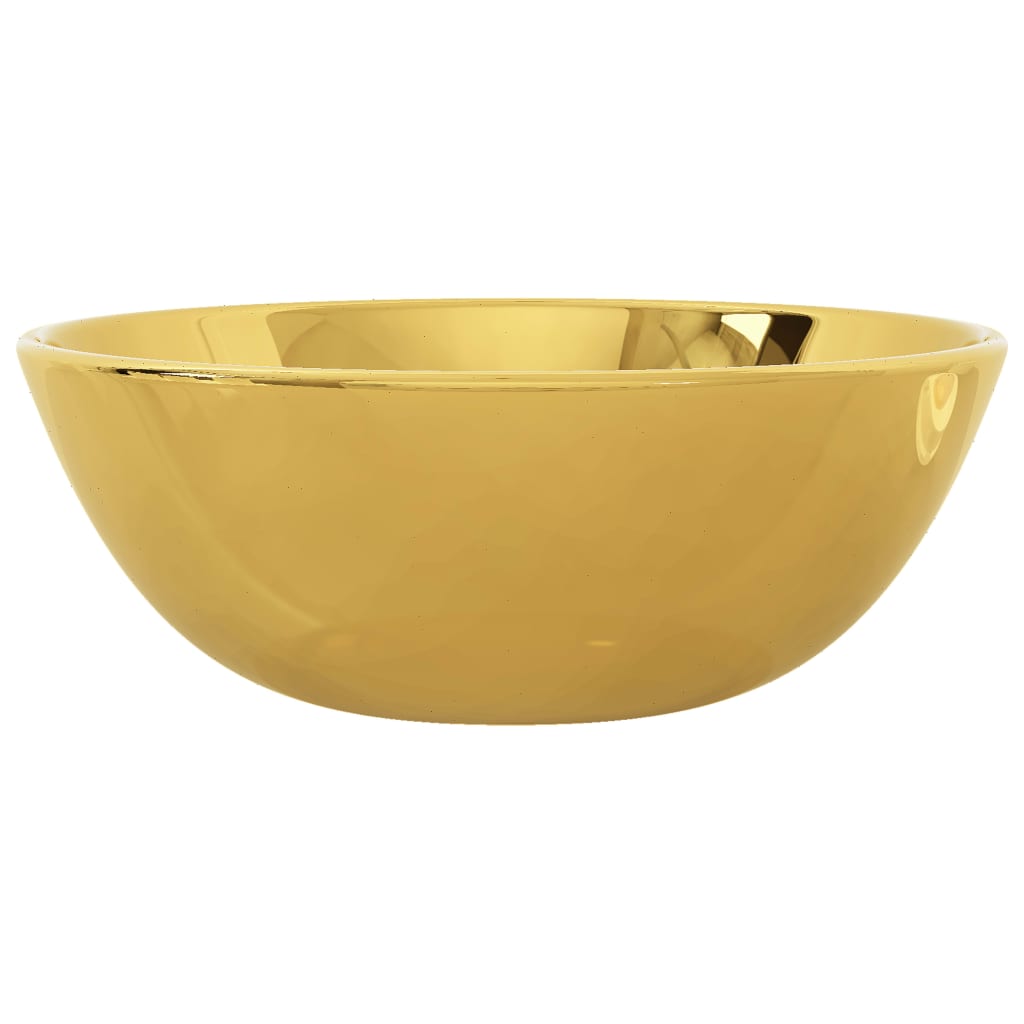 vidaXL Umyvadlo zlaté 28 x 10 cm keramika
