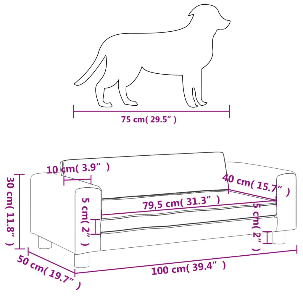 vida Pelíšek pro psa s prodlužovacím dílem růžový 100x50x30 cm samet
