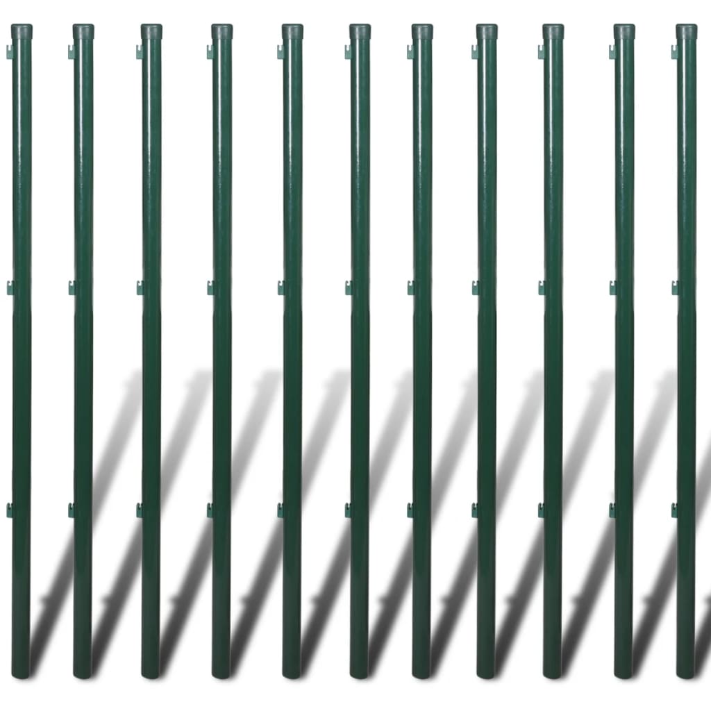 vidaXL Drátěné pletivo se sloupky ocel 1,5 x 25 m zelené