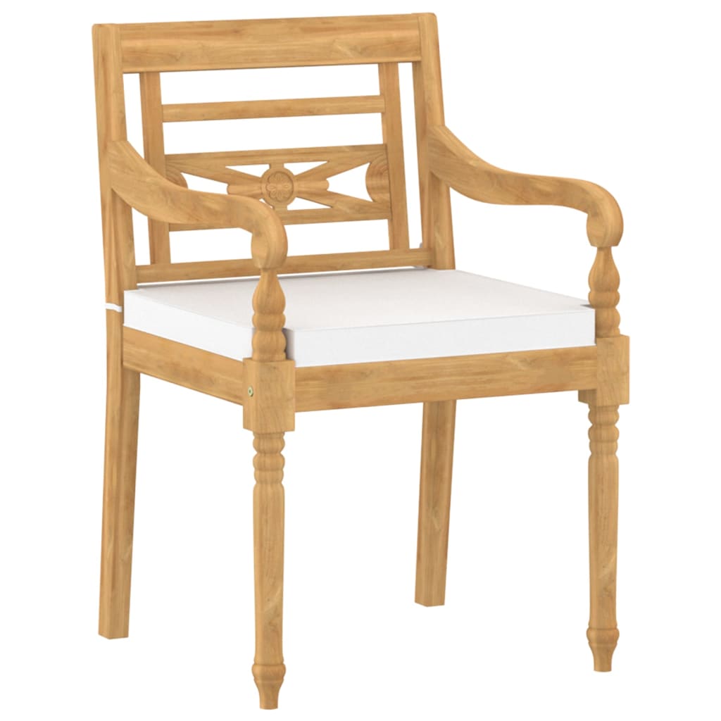 vidaXL Židle Batavia 6 ks s poduškami masivní teakové dřevo