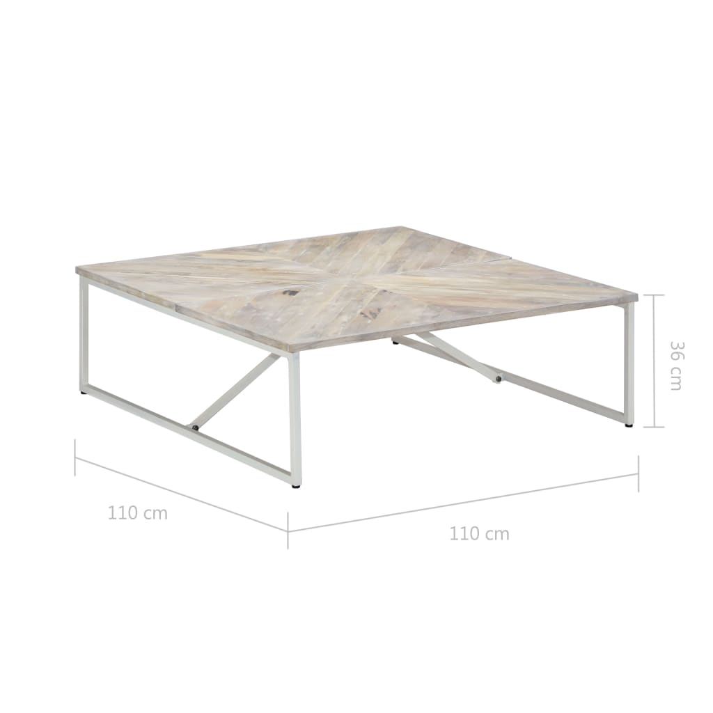 vidaXL Konferenční stolek 110 x 110 x 36 cm masivní mangovníkové dřevo