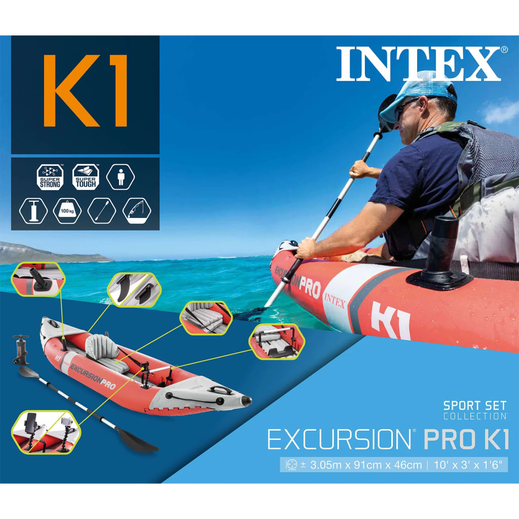 Intex Nafukovací kajak Excursion Pro K1 305 x 91 x 46 cm