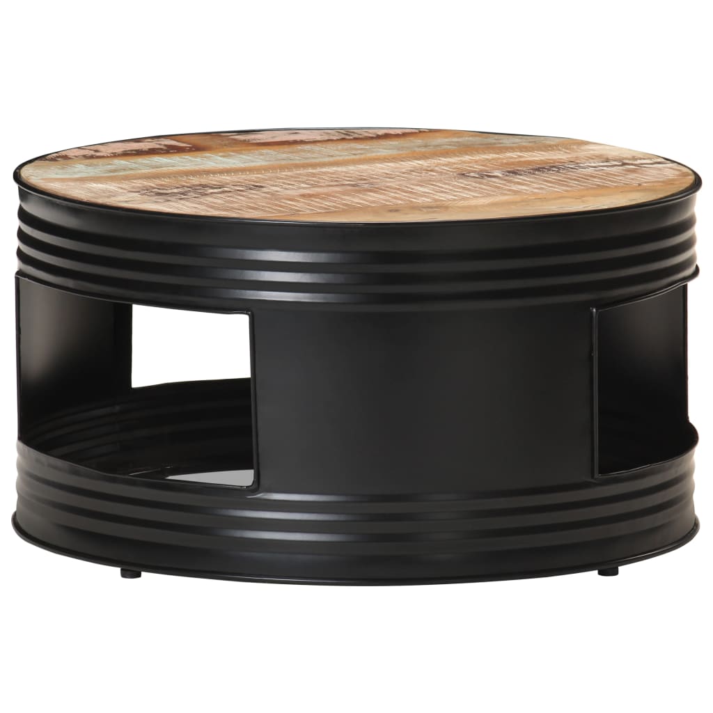vidaXL Konferenční stolek černý 68x68x36 cm masivní recyklované dřevo