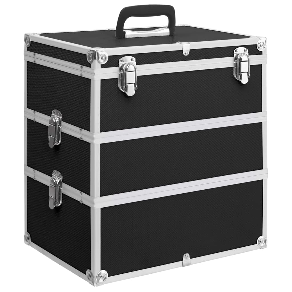 vidaXL Kosmetický kufřík 37 x 24 x 40 cm černý hliník