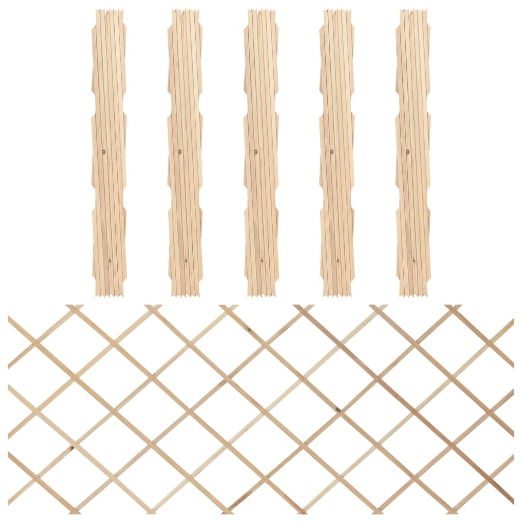 vidaXL Trelážové ploty 5 ks masivní jedlové dřevo 180 x 80 cm