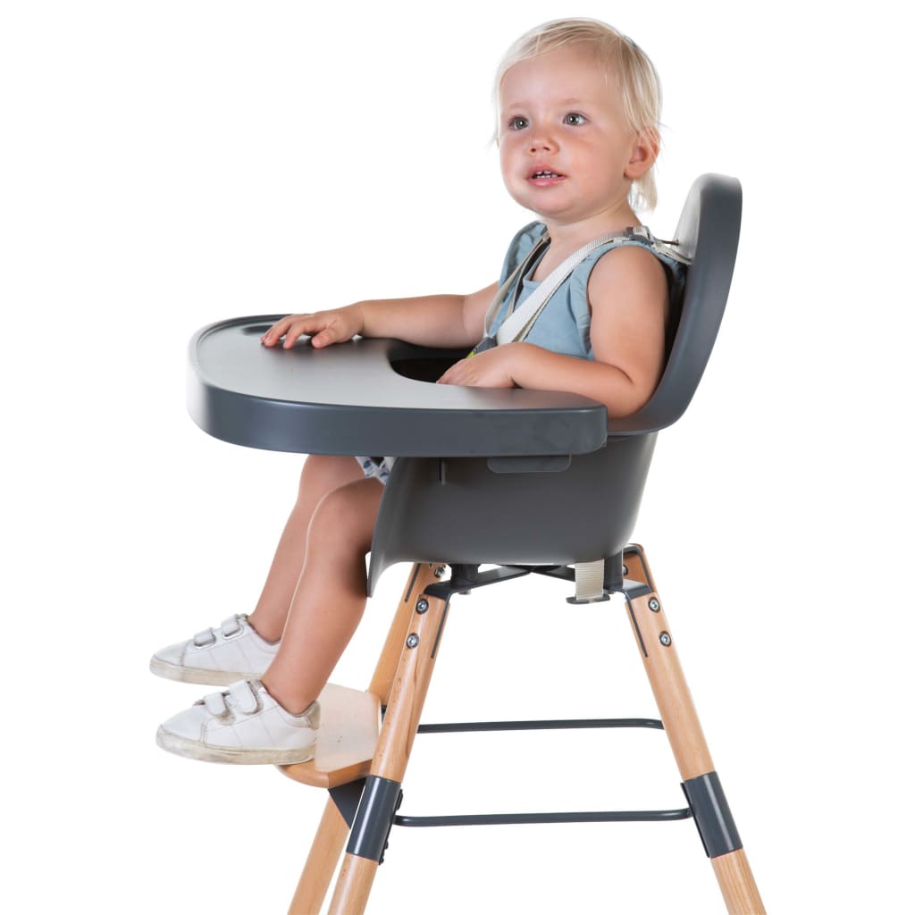CHILDHOME Dětská vysoká židle 2 v 1 Evolu 2 antracitová CHEVOCHNA