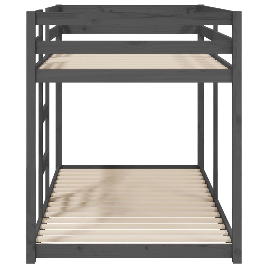 vidaXL Patrová postel šedá 90 x 200 cm masivní borové dřevo