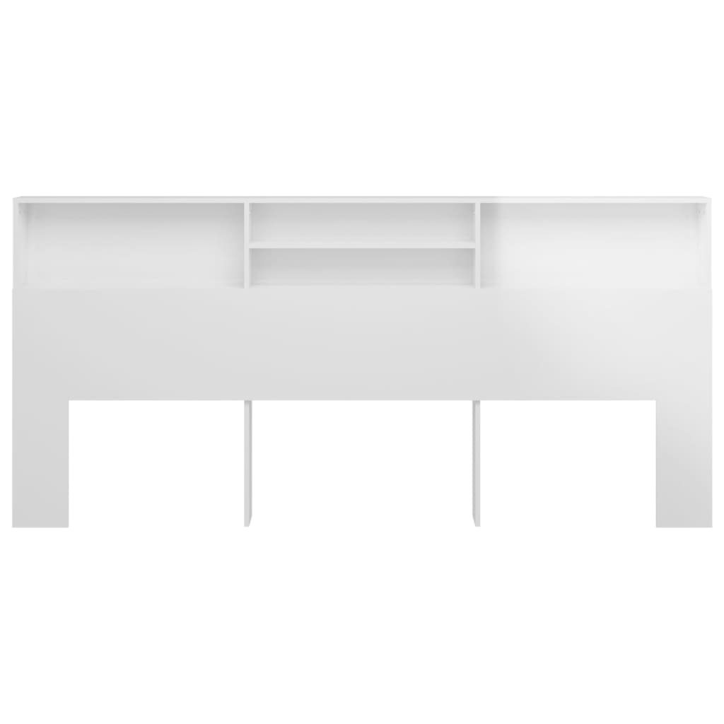vidaXL Čelo postele s úložným prostorem lesklé bílé 220x19x103,5 cm