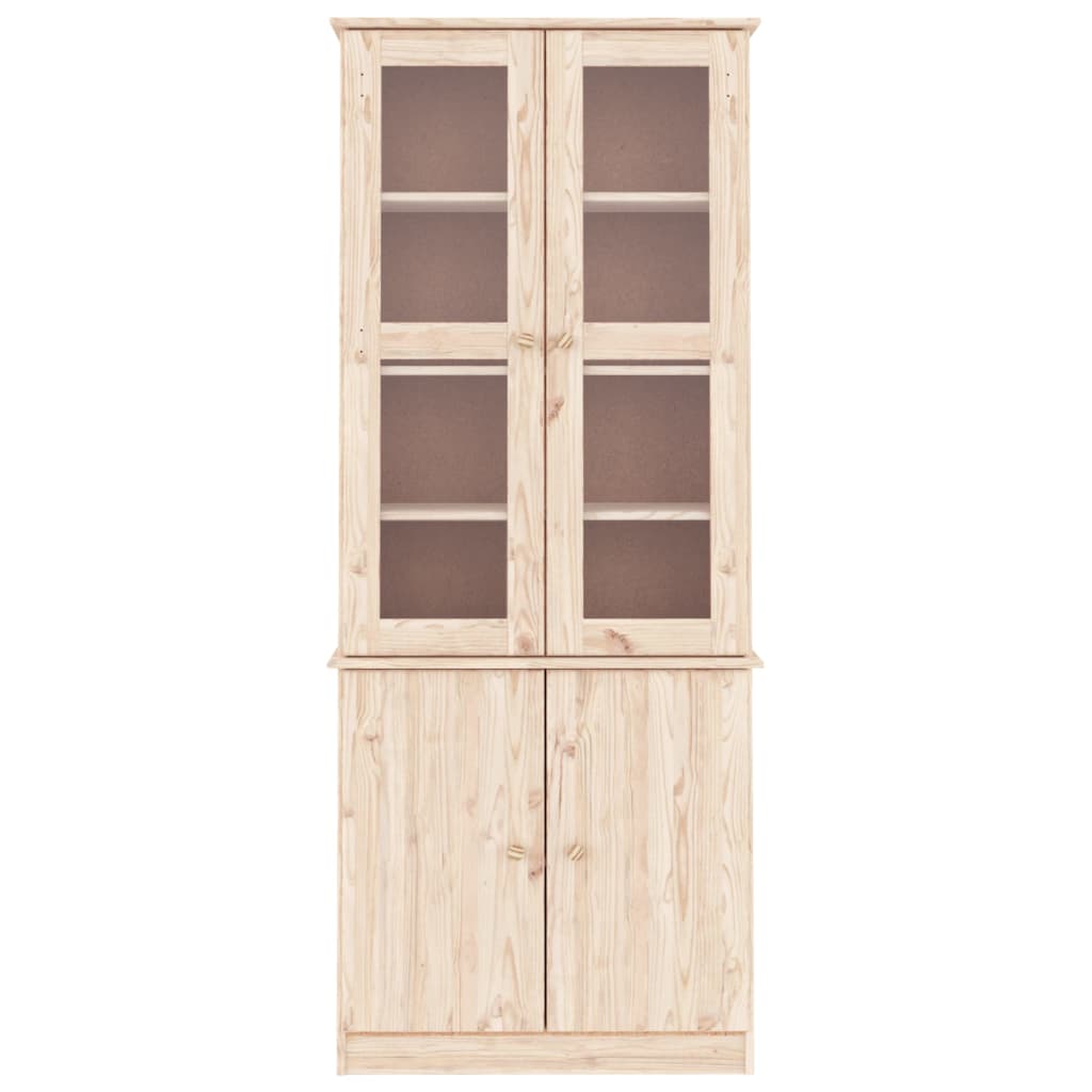 vidaXL Prosklená vitrína ALTA 77 x 35 x 186,5 cm masivní borové dřevo