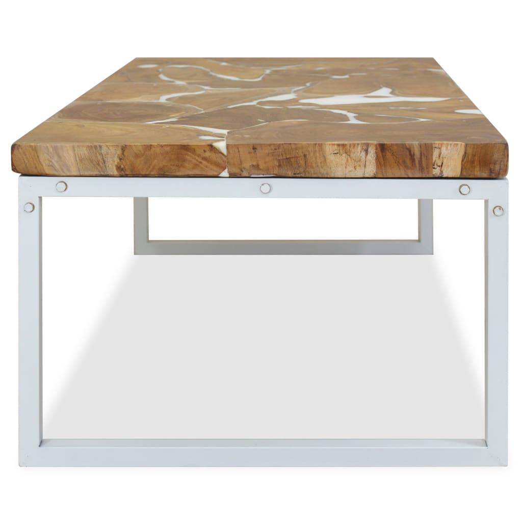 vidaXL Konferenční stolek teak a pryskyřice 110 x 60 x 40 cm