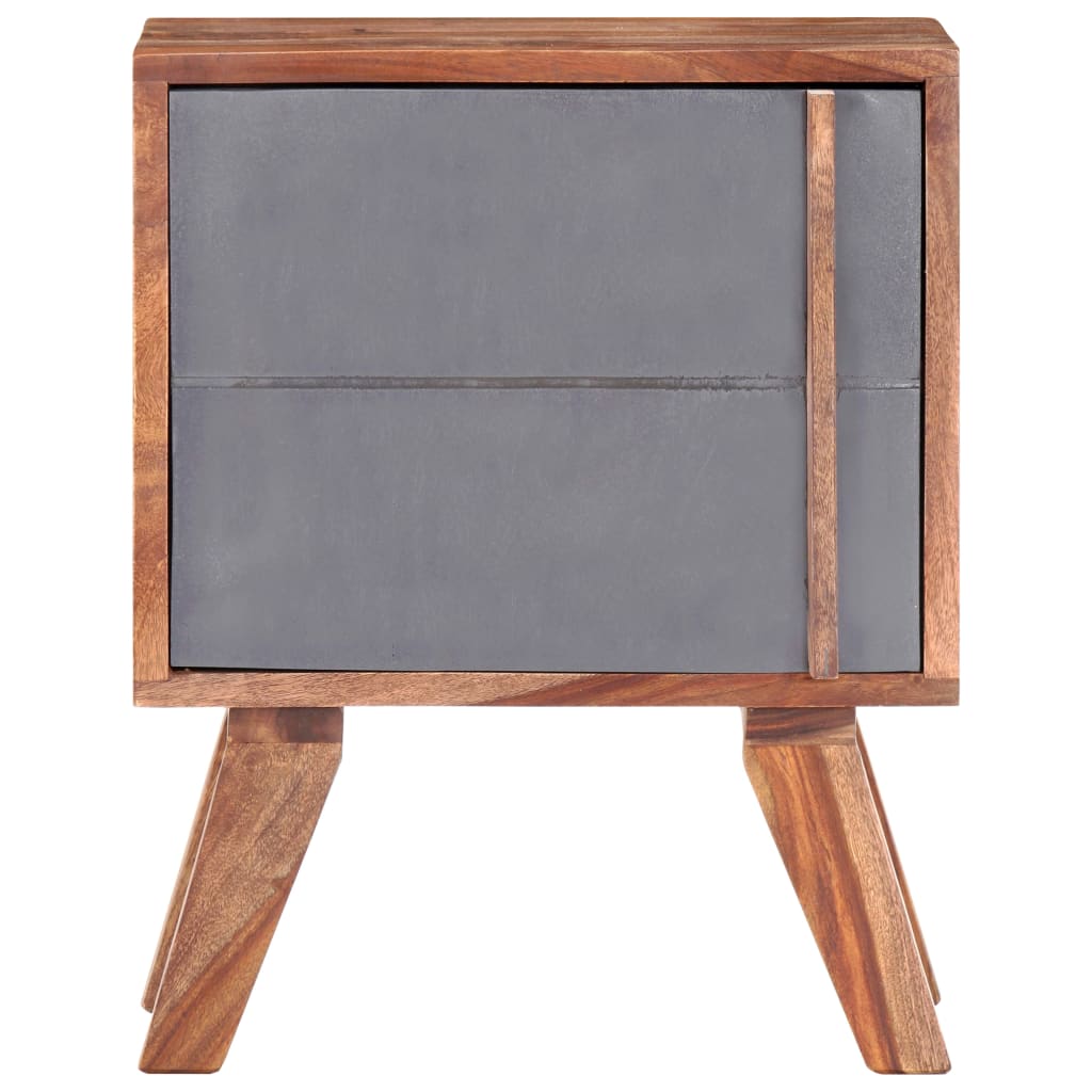 vidaXL Noční stolek šedý 40 x 30 x 50 cm masivní sheeshamové dřevo