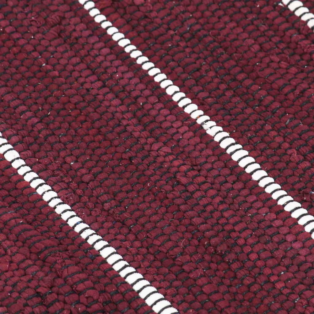 vidaXL Ručně tkaný koberec Chindi bavlna 160 x 230 cm vínový