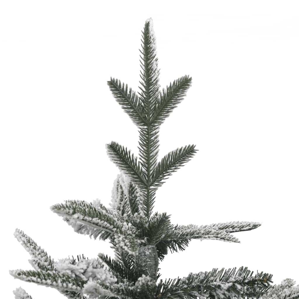 vidaXL Umělý vánoční stromek LED osvětlení zasněžený 210 cm PVC a PE