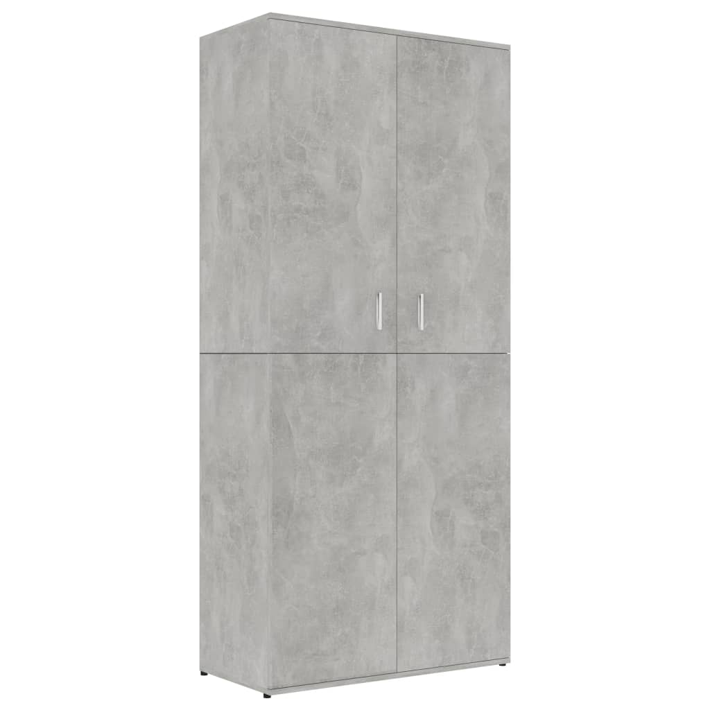 vidaXL Botník betonově šedý 80 x 39 x 178 cm dřevotříska