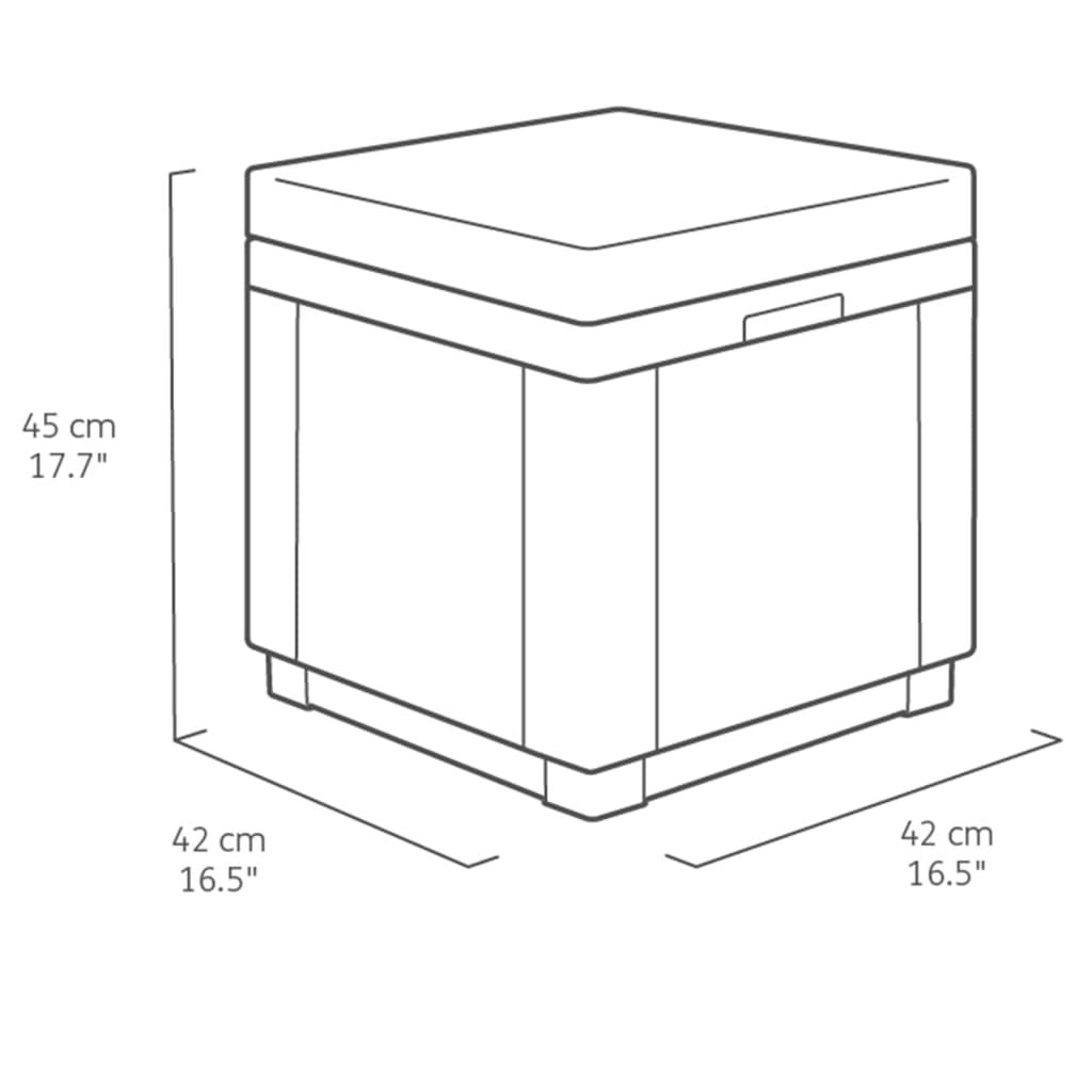 Keter Cube úložný puf s poduškou grafitový