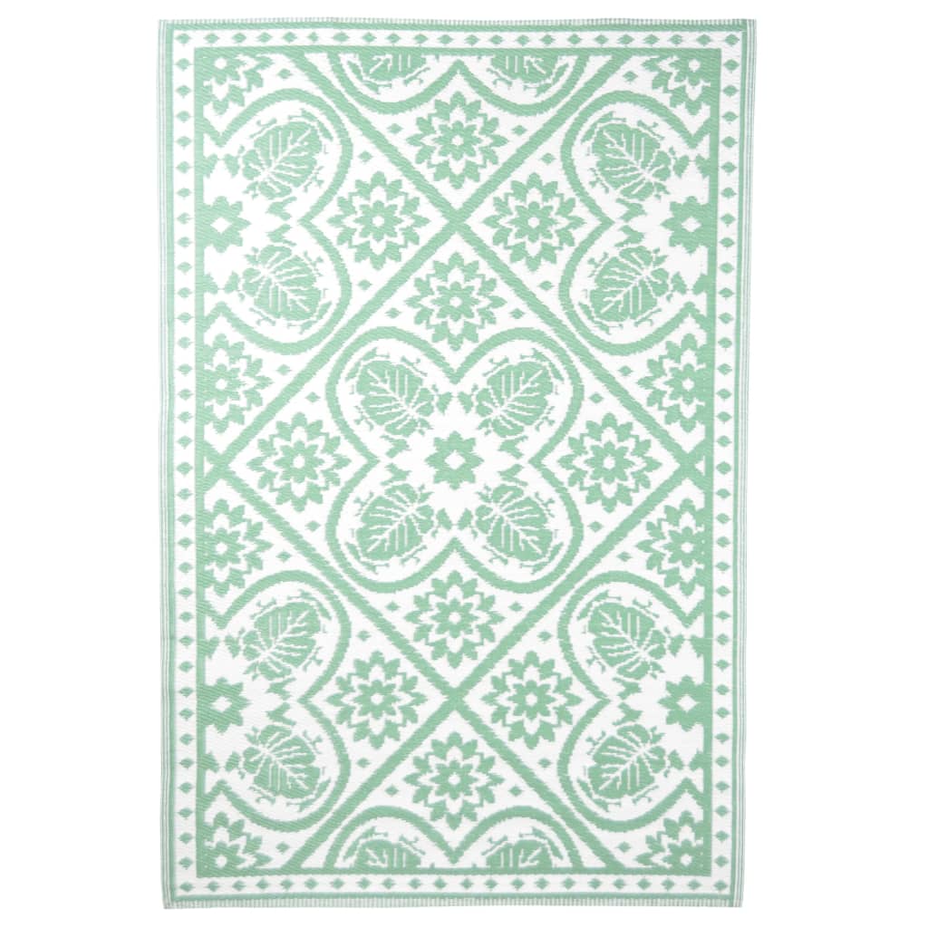 Esschert Design Venkovní koberec 182 x 122 cm dlaždice zeleno-bílý
