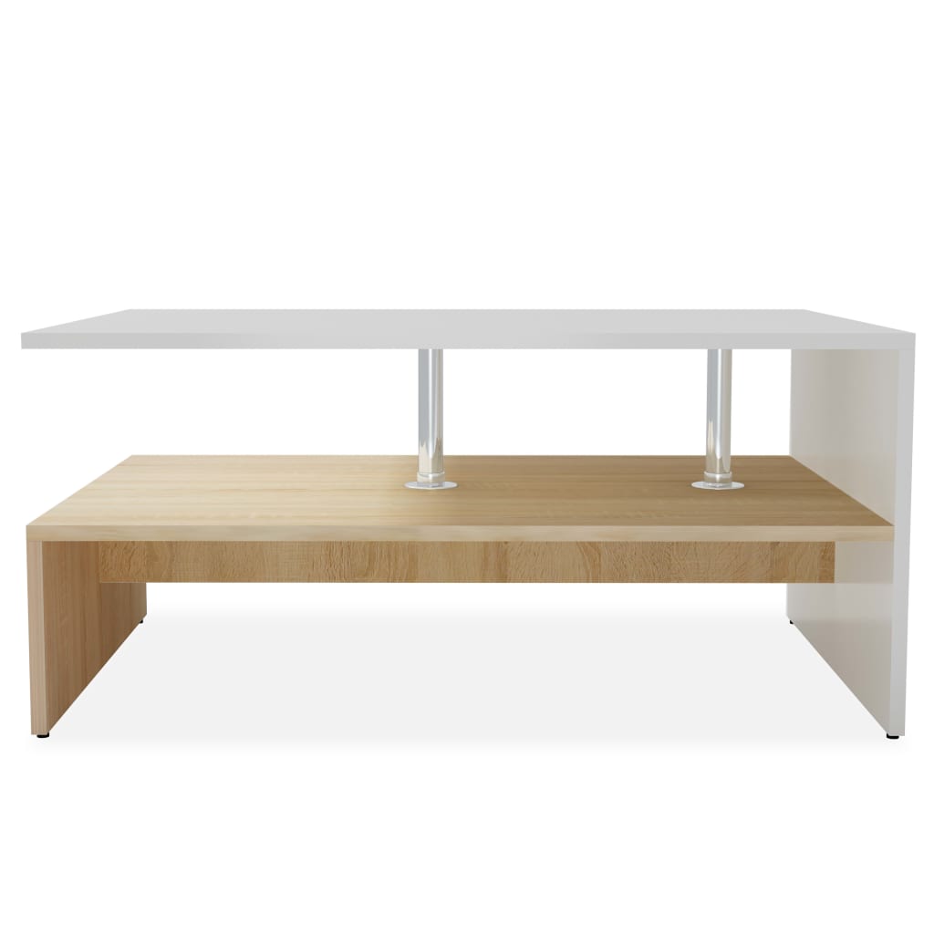 vidaXL Konferenční stolek dřevotříska 90x59x42 cm dub a bílá