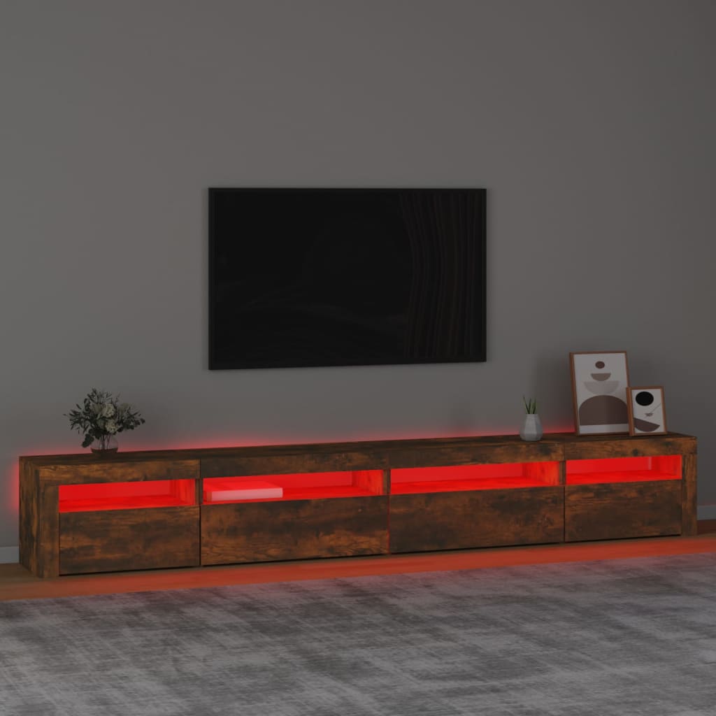 vidaXL TV skříňka s LED osvětlením kouřový dub 270 x 35 x 40 cm