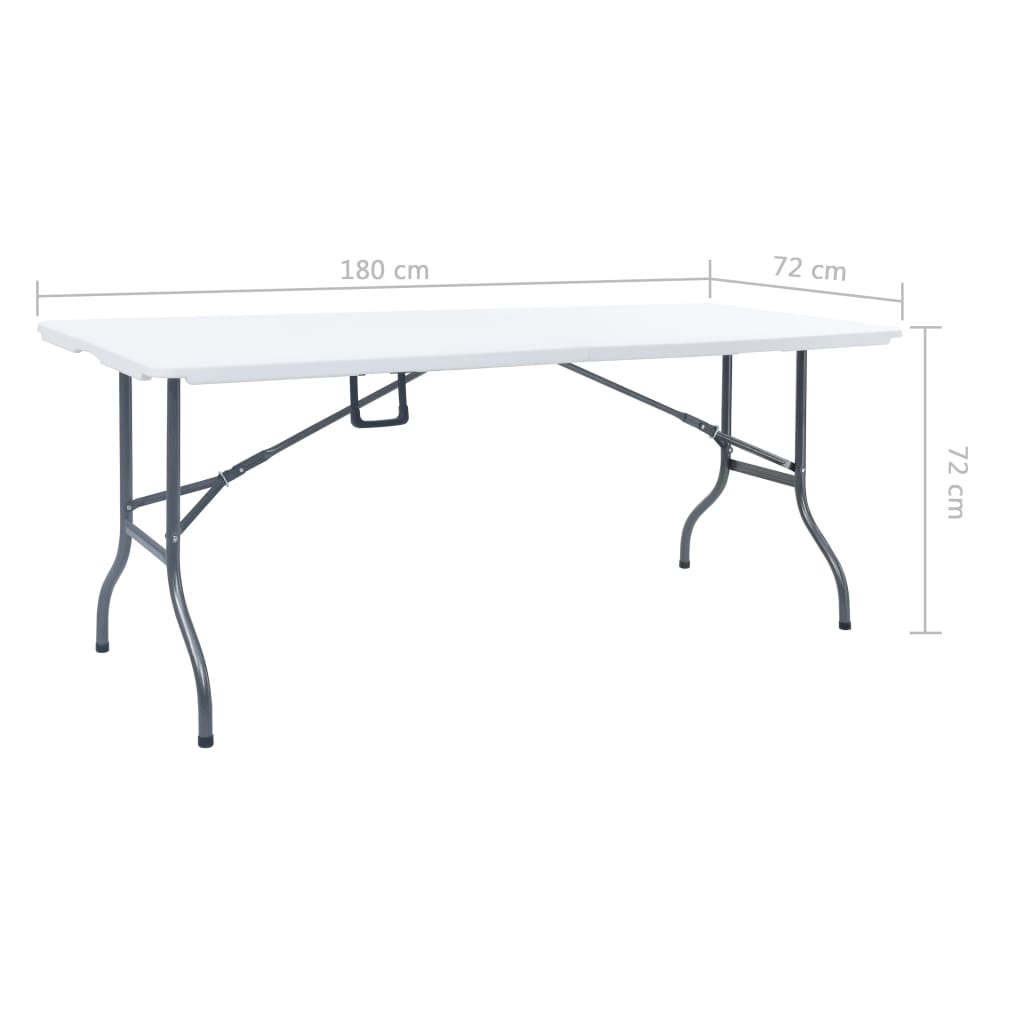 vidaXL Skládací zahradní stůl bílý 180 x 72 x 72 cm HDPE