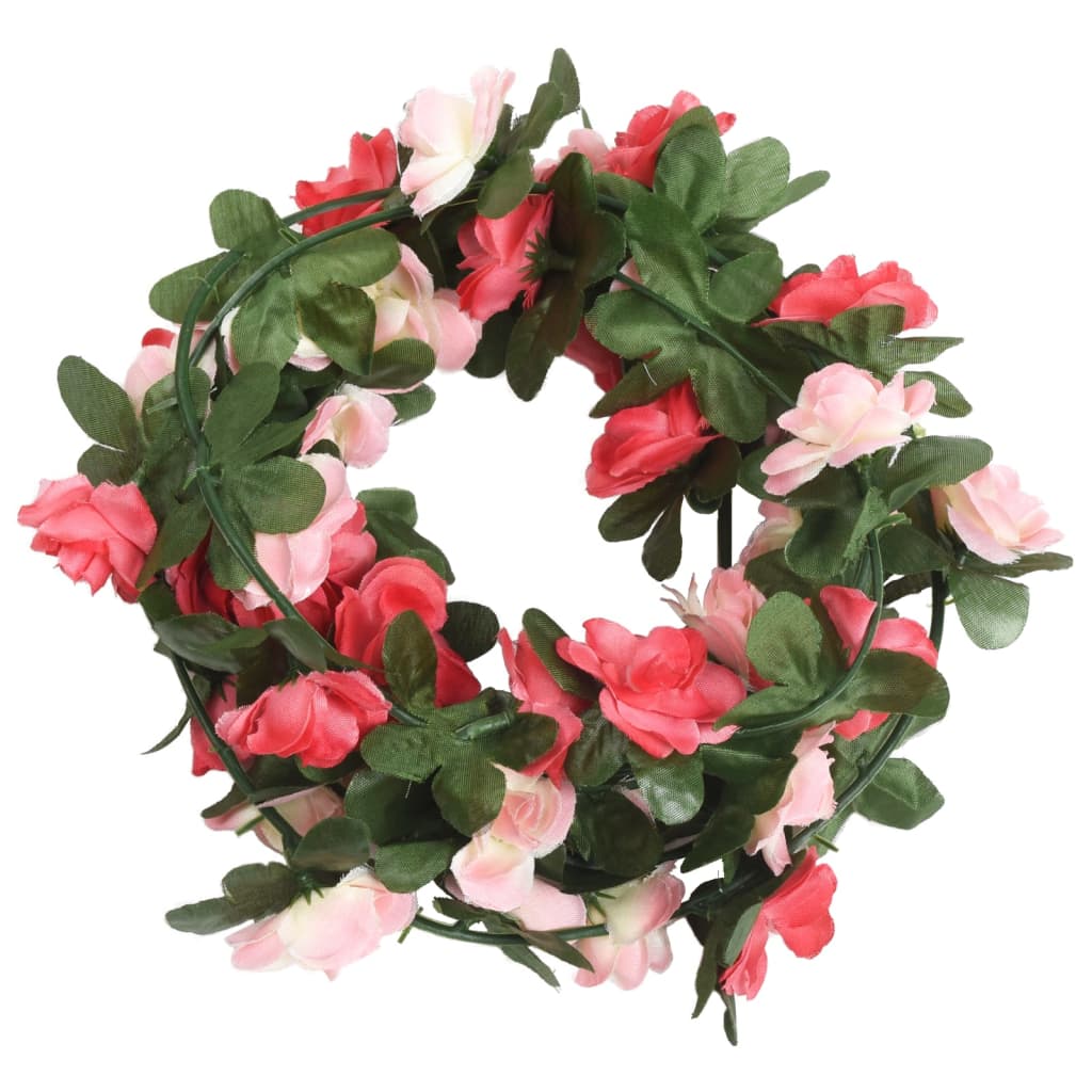 vidaXL Umělé květinové girlandy 6 ks růžové 250 cm