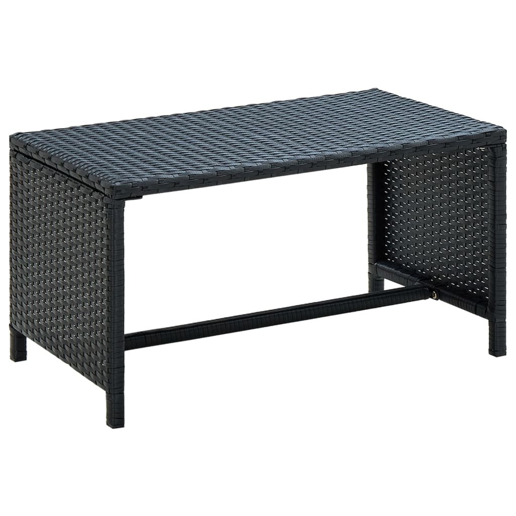 vidaXL Konferenční stolek černý 70 x 40 x 38 cm polyratan